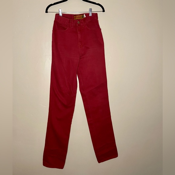 VTG Cherry Red Straight Leg Denim - Picture 1 of 11